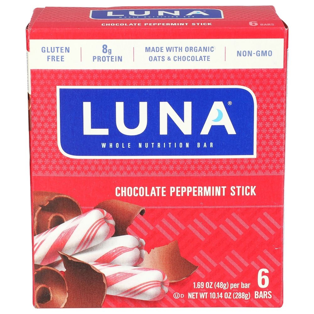 Luna Chocolate Peppermint Stick Bar, 10.14 Ounce -- 6 per case