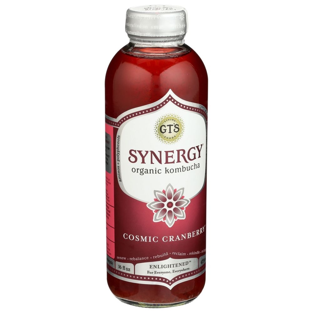 GTs Organic Synergy Enlightened Cosmic Cranberry Kombucha, 16 Fluid Ounce -- 12 per case