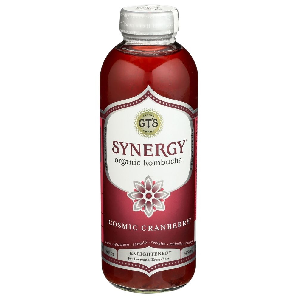 GTs Organic Synergy Enlightened Cosmic Cranberry Kombucha, 16 Fluid Ounce -- 12 per case