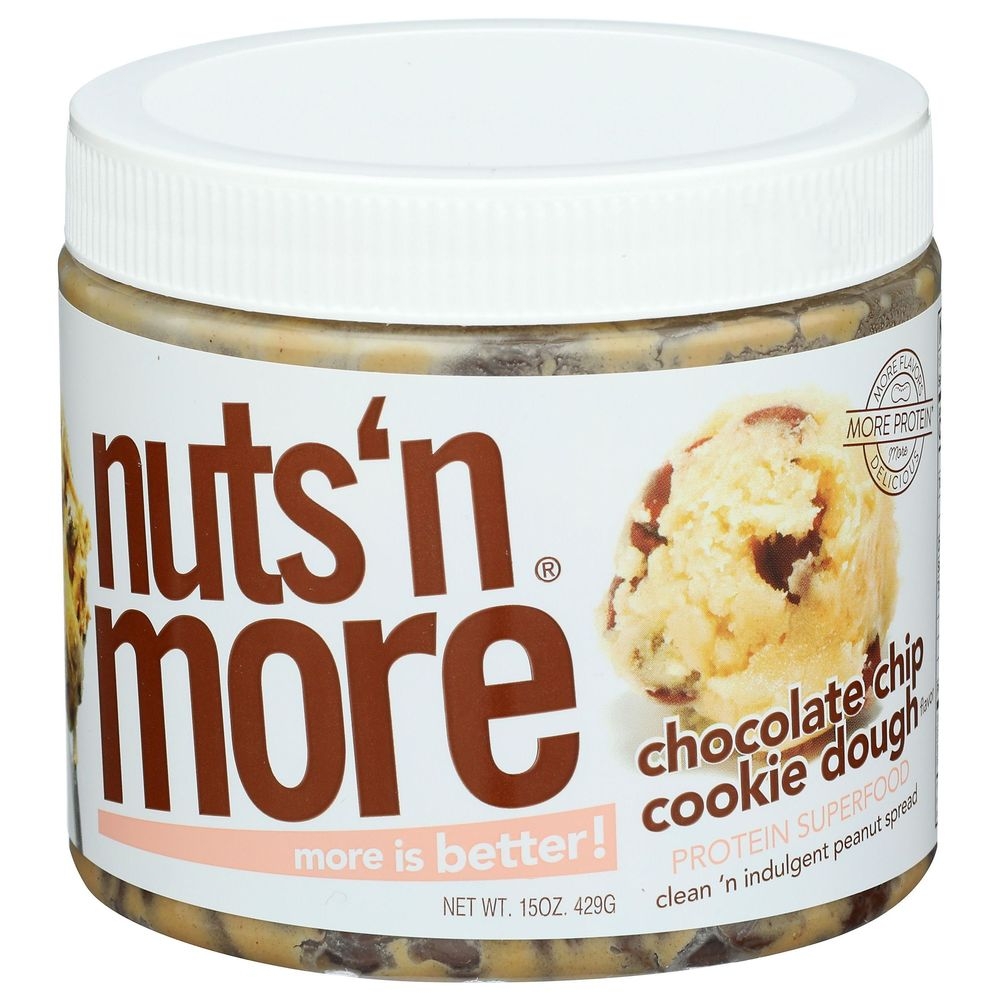 Nuts N More Chocolate Chip Cookie Dough Peanut Butter Spread, 15 Ounce -- 6 per case