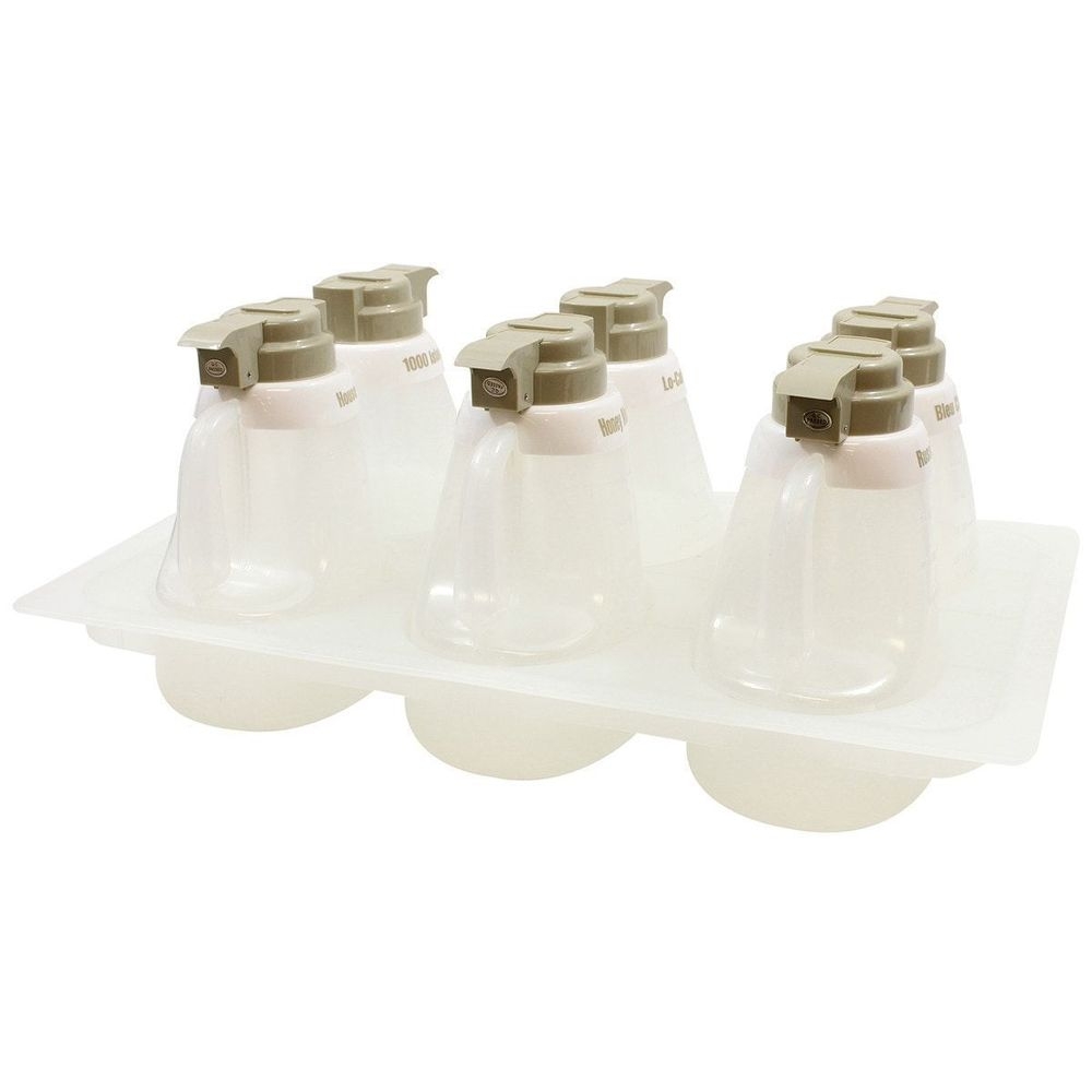 Tablecraft Beige Top Poly Salad Dressing Dispenser Set, 20.625 x 12.625 x 8.25 inch