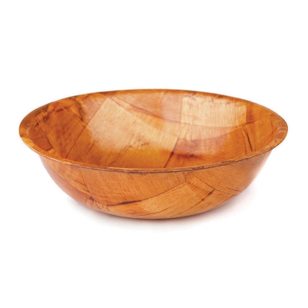Tablecraft Woven Wood Round Salad Bowl, 5.5 x 5.5 x 1.375 inch -- 12 per case