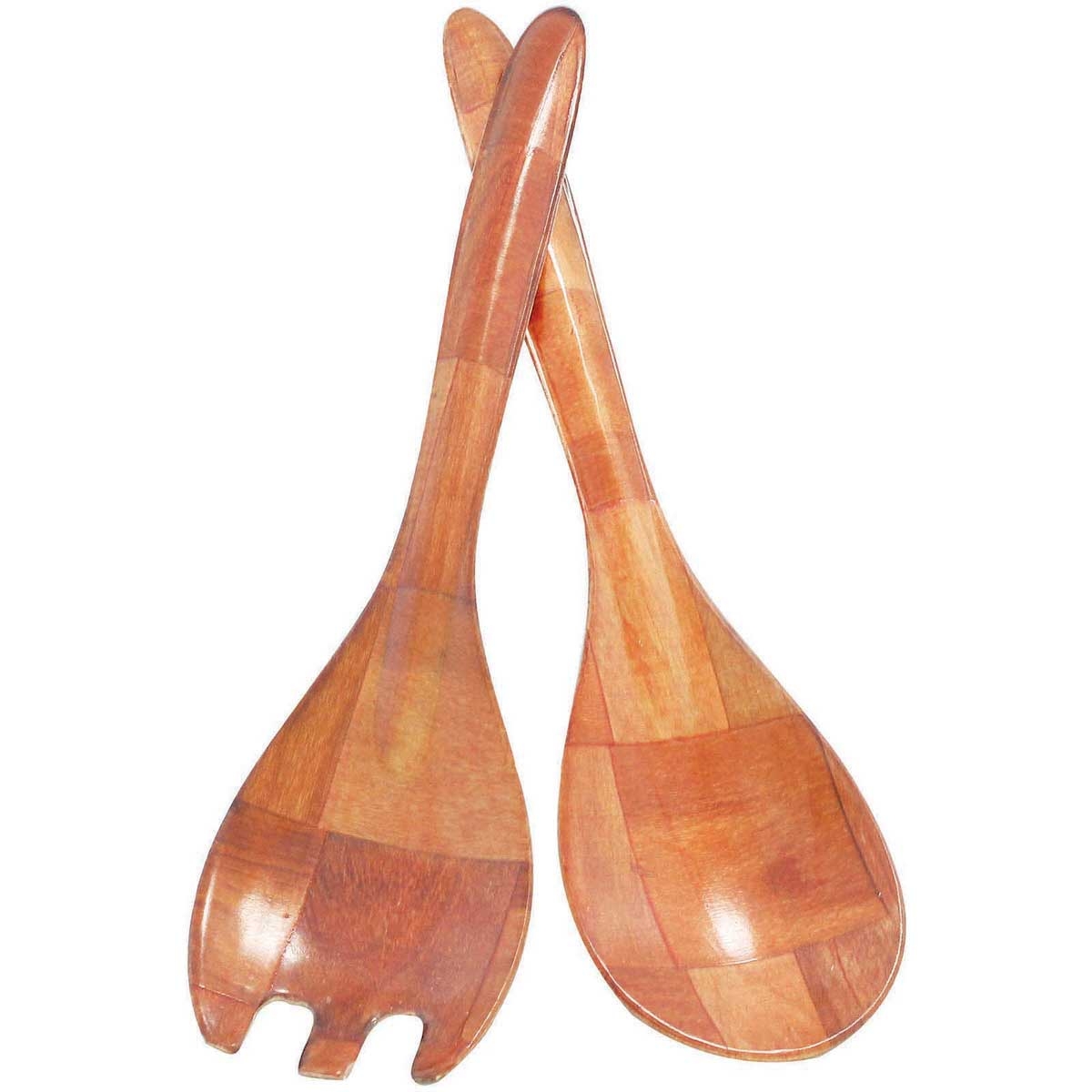 Tablecraft Woven Wood Salad Spoon and Fork Set, 12 inch -- 12 per case