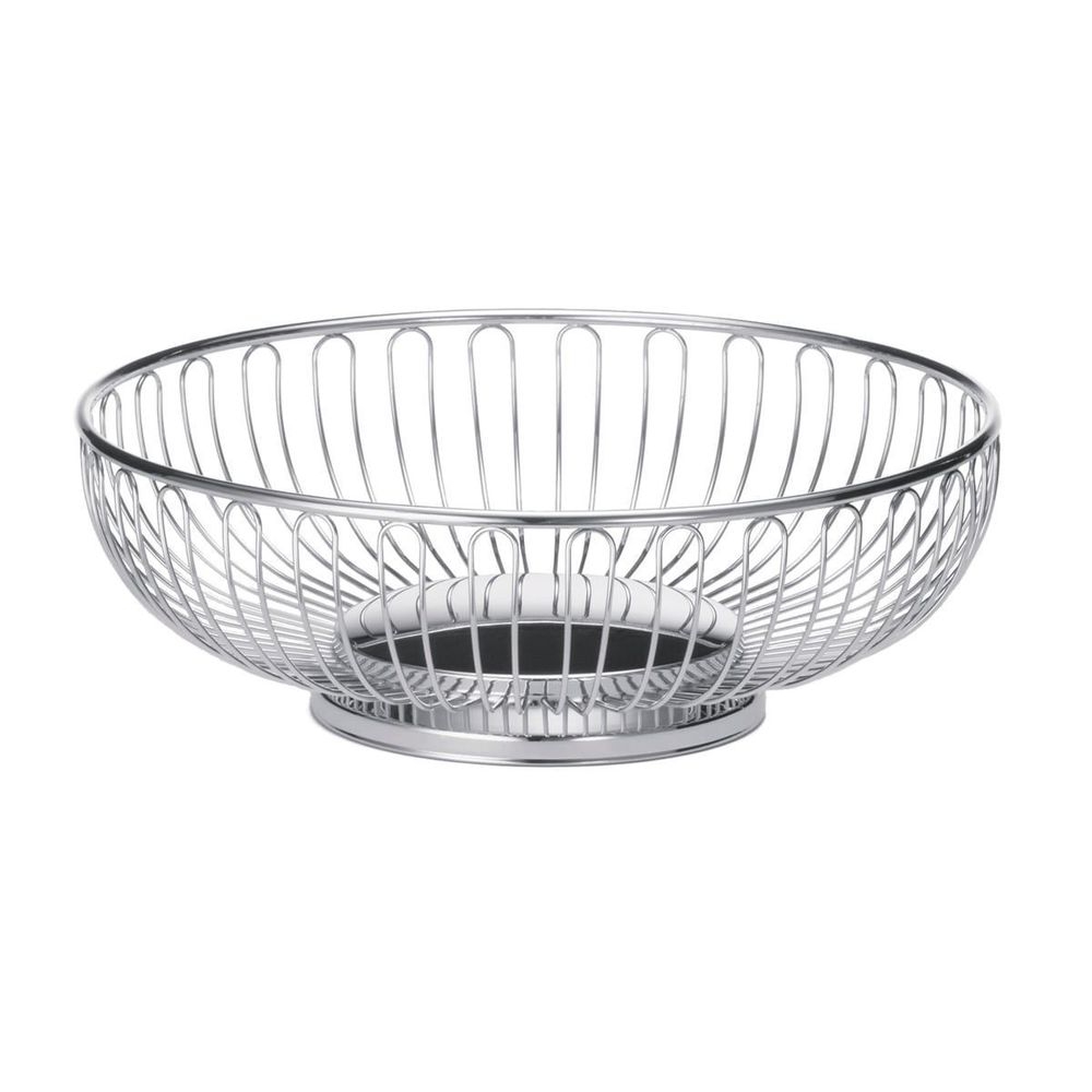 Tablecraft Chrome Round Basket, 9.75 x 3.25