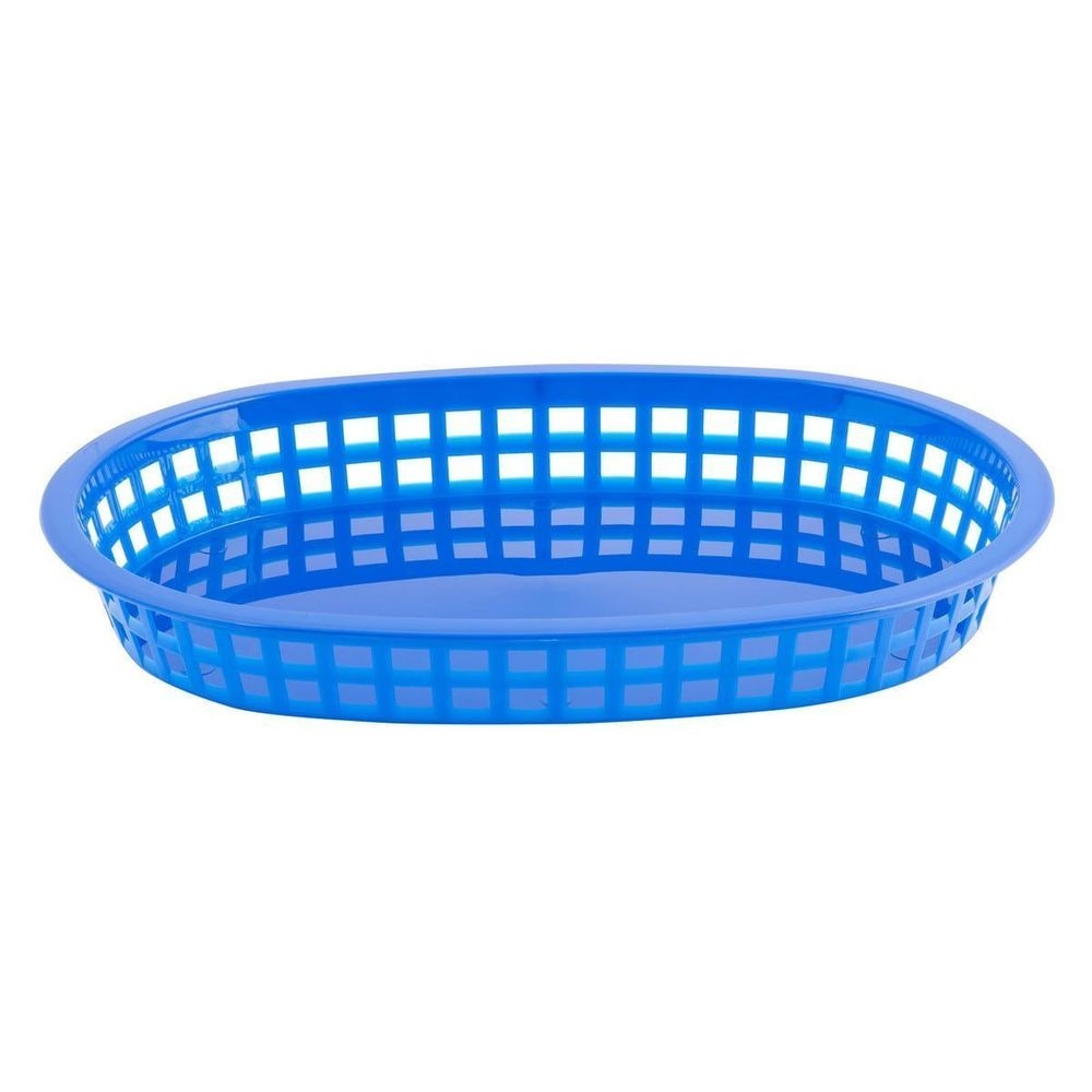 Tablecraft Plastic Royal Blue Basket, 10.5 x 7 x 1 inch -- 36 per case