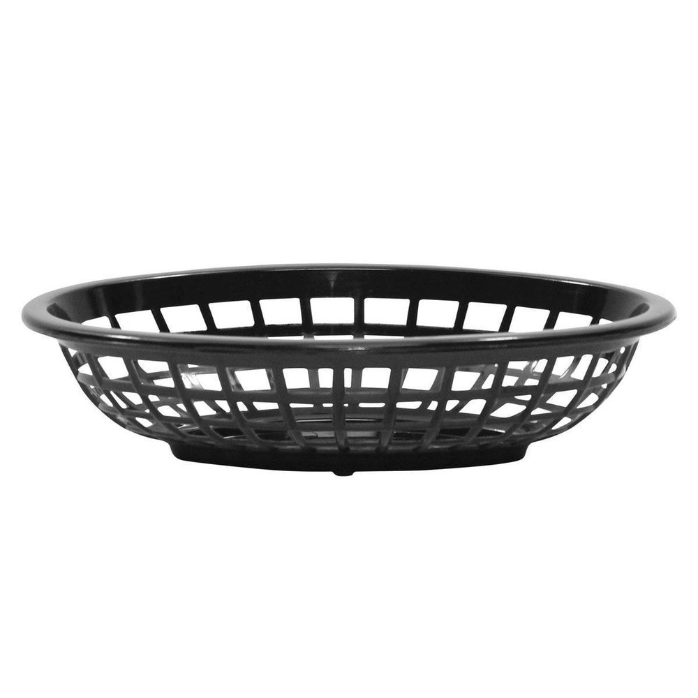 Tablecraft Black Side Order Oval Basket, 7.75 x 5.5 x 1.88 inch -- 36 per case