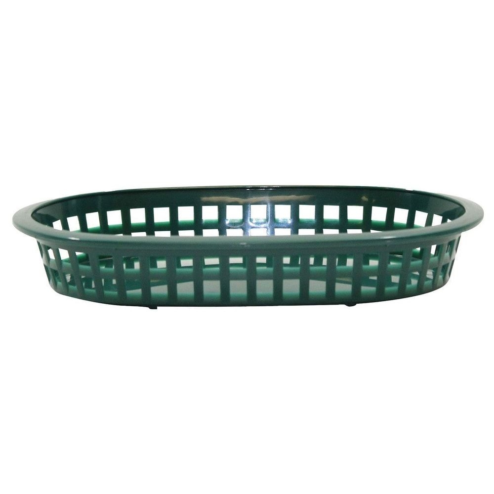 Tablecraft A La Carte Forest Green Oval Basket, 9.25 x 6 x 1.5 inch -- 36 per case