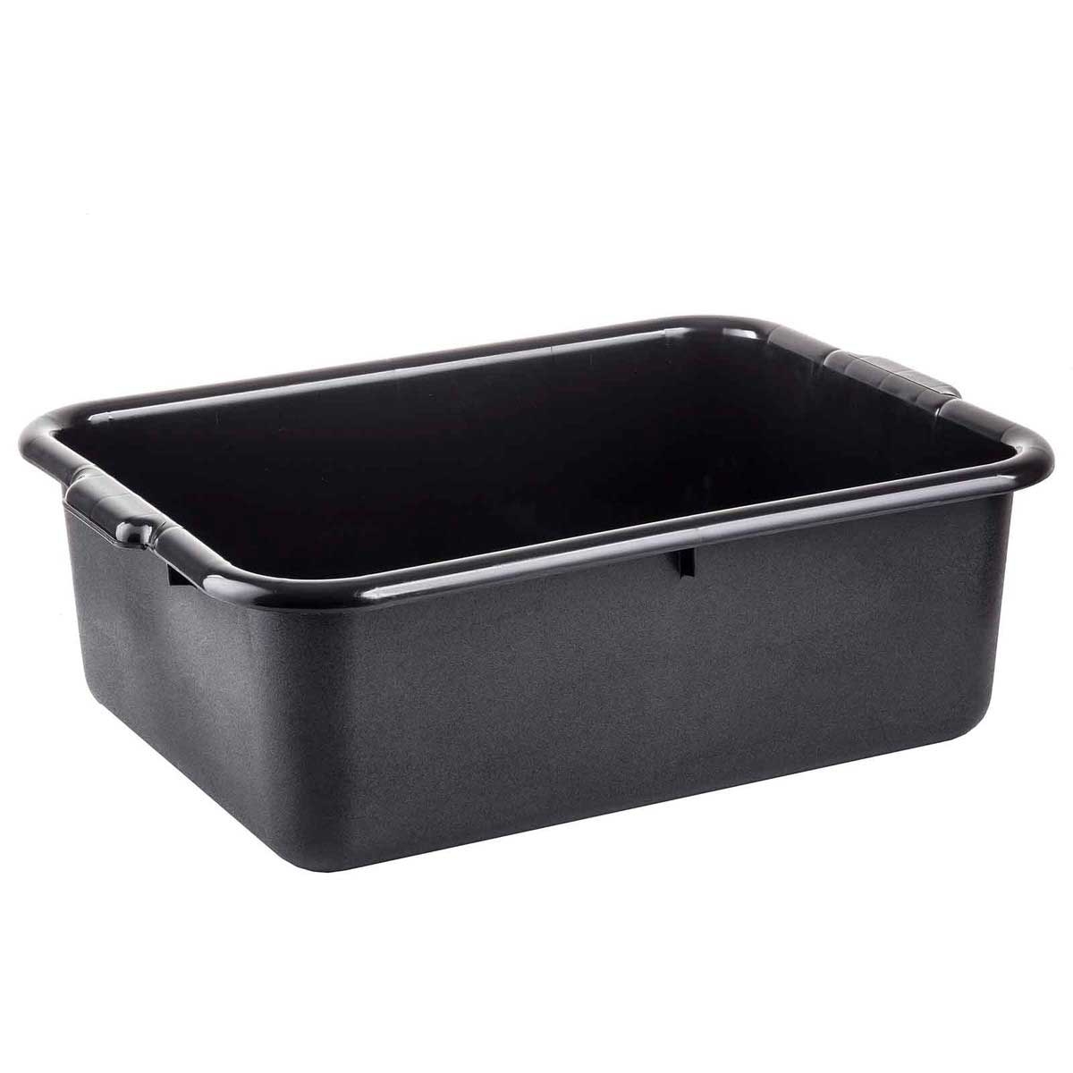 Tablecraft Black High Density Polypropylene Tote Box, 21.5 x 15.75 x 7 inch -- 12 per case