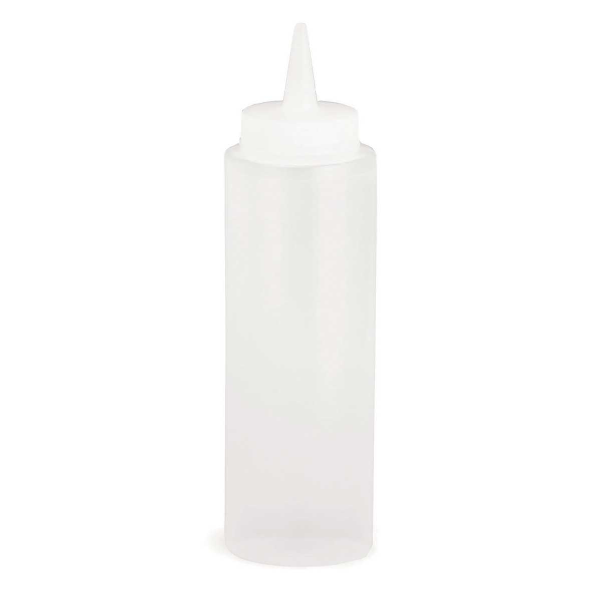 Tablecraft Clear LDPE Standard Cone Tip Squeeze Bottle with Natural Polypropylene Top, 8 Ounce Capacity -- 12 per case