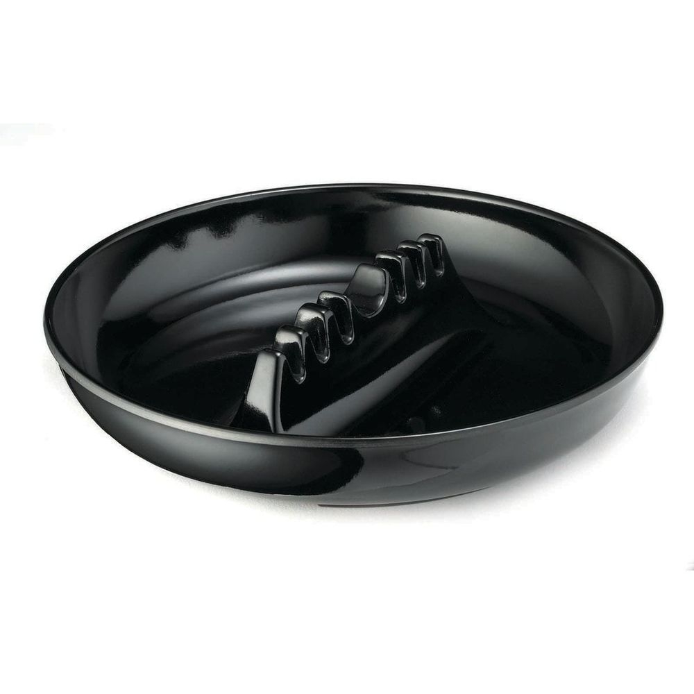 Tablecraft Bakelite Black Round Ashtray with Safety Island, 7 x 7 x 1.375 inch -- 72 per case
