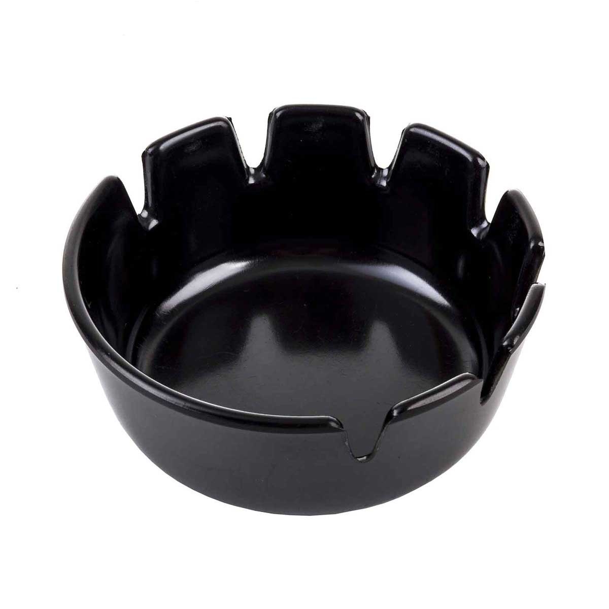 Tablecraft Black Phenolic Melamine Classic Stacking Deepwell Ashtray, 4.125 x 4.125 x 1.875 inch -- 72 per case