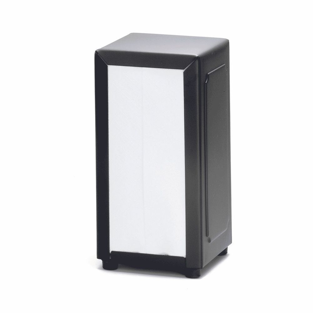 Tablecraft Full Size Stainless Steel Black Napkin Dispenser, 4 3/4 x 3 7/8 x 7 1/2 inch -- 24 per case