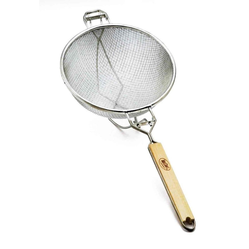 Tablecraft Tinned Medium Double Mesh Reinforced Strainer, 8 3/4 inch