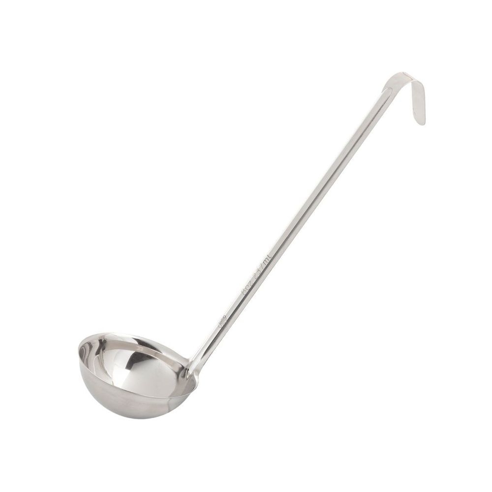 Tablecraft One Piece 8 Ounce Stainless Steel Ladle, 14.75 inch Length -- 12 per case