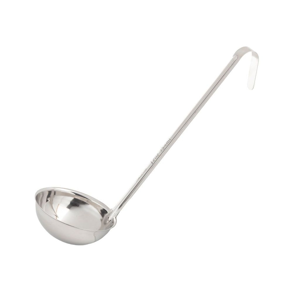 Tablecraft One Piece 12 Ounce Stainless Steel Ladle, 15.5 inch Length
