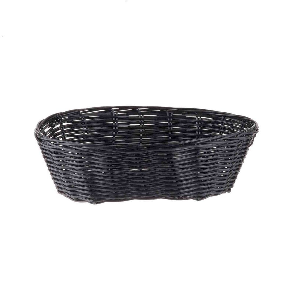 Tablecraft Black Oval Handwoven Basket, 10 x 6.5 x 3 inch -- 12 per case