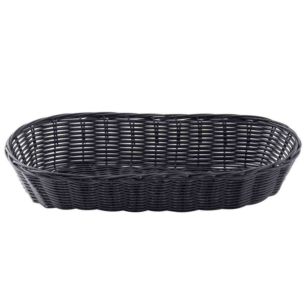 Tablecraft Black Italian Woven Basket, 15 inch -- 12 per case