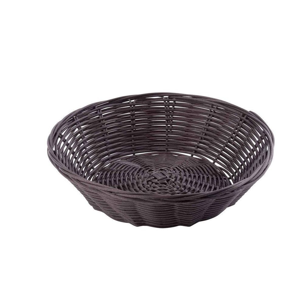 Tablecraft Polypropylene Cord Brown Round Handwoven Basket, 8.5 x 8.5 x 2.25 inch -- 12 per case