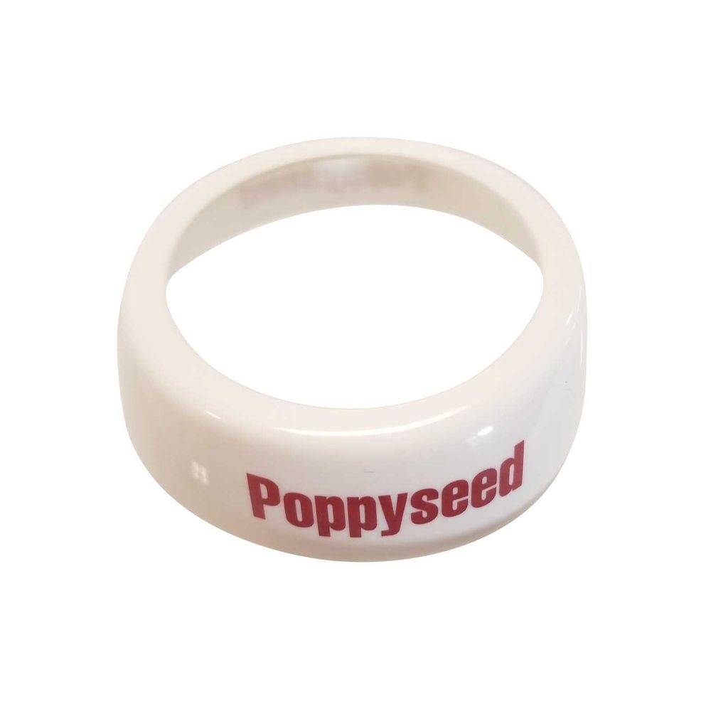 Tablecraft ABS Maroon Print Poppyseed White Collar for Salad Dressing Dispenser