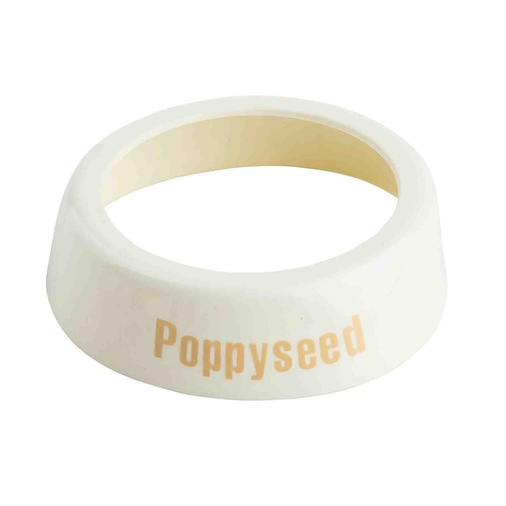 Tablecraft Plastic Beige Print Poppyseed White Collar for Salad Dressing Dispenser