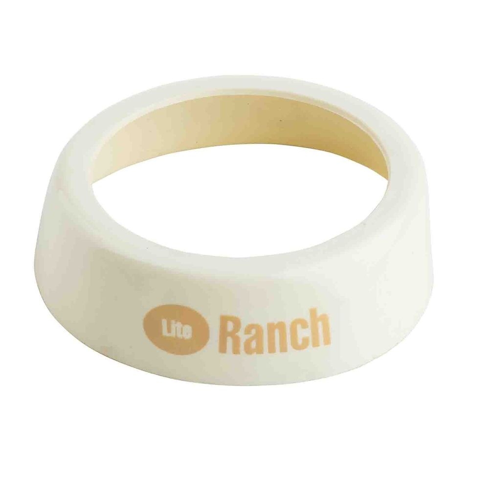 Tablecraft Plastic Beige Print Lite Ranch White Collar for Salad Dressing Dispenser