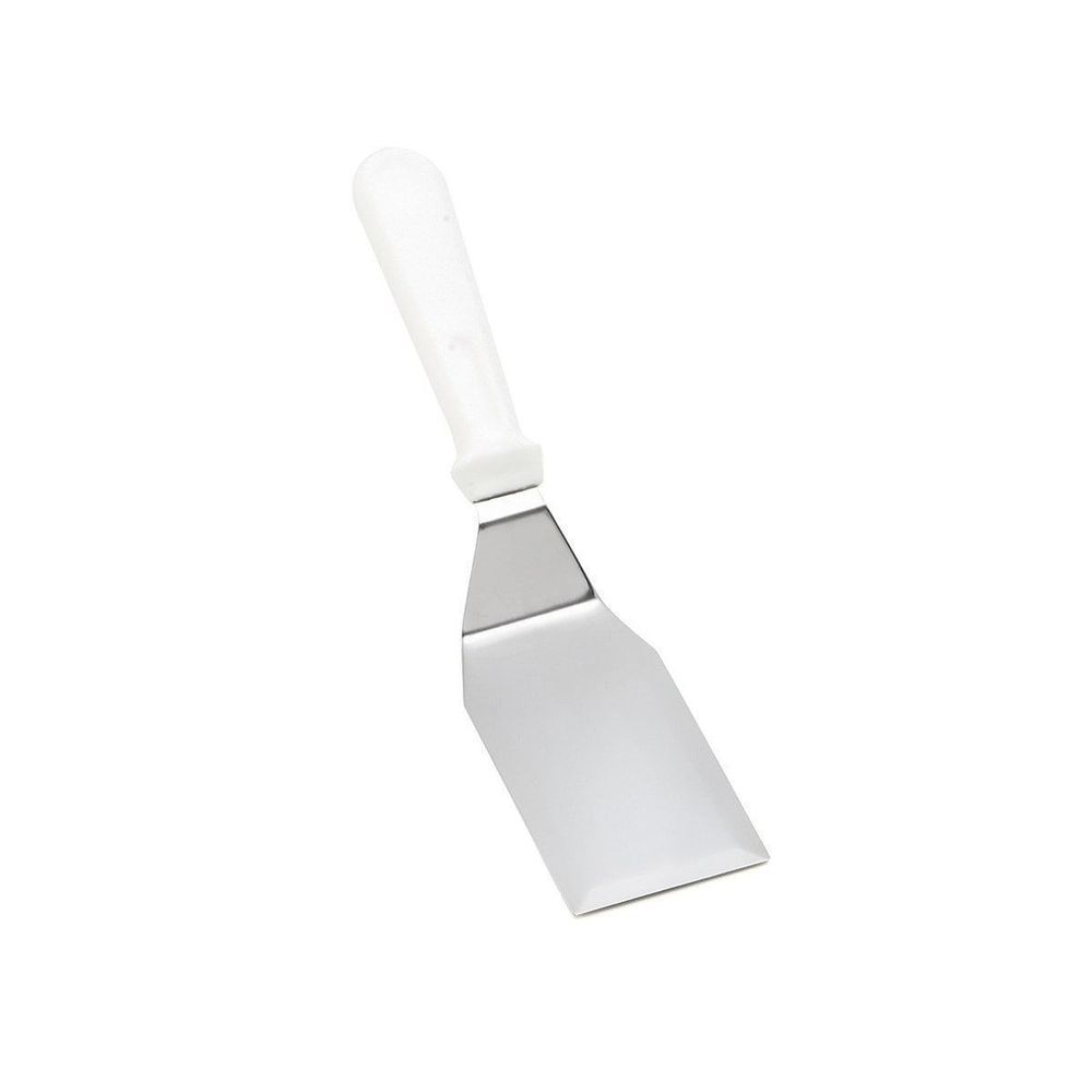 Tablecraft Stainless Steel Hamburger Turner with White ABS Handle, 11 1/2 inch