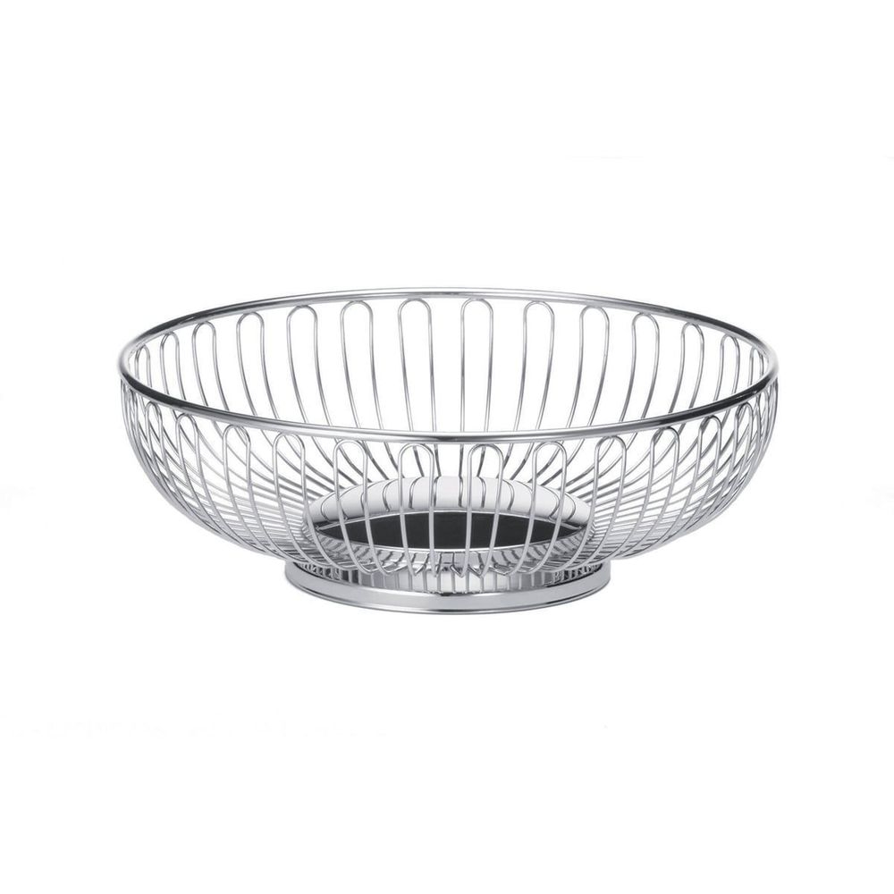 Tablecraft Chrome Plated Round Chalet Basket, 8 1/4 x 2 3/4 inch
