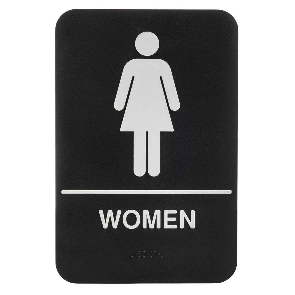Tablecraft Women Braille Symbol Signage, 6 x 9 inch