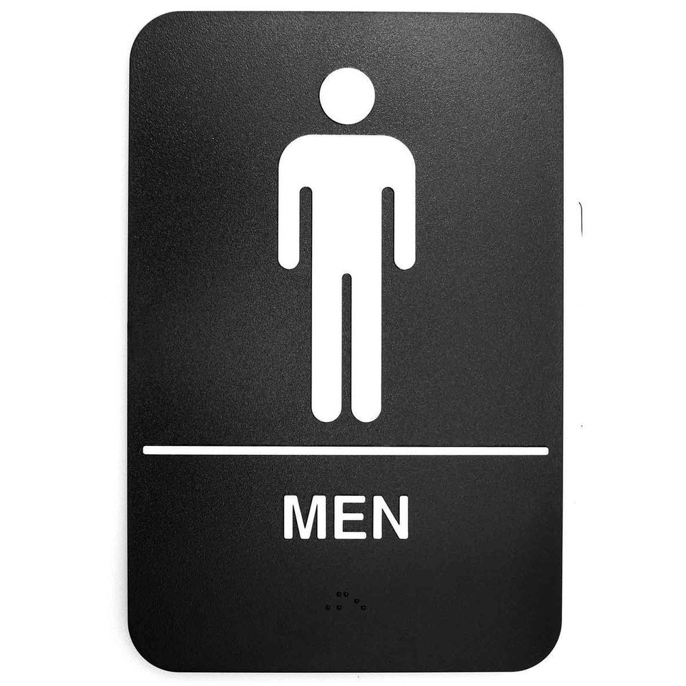 Tablecraft Men Braille Symbol Signage, 6 x 9 inch