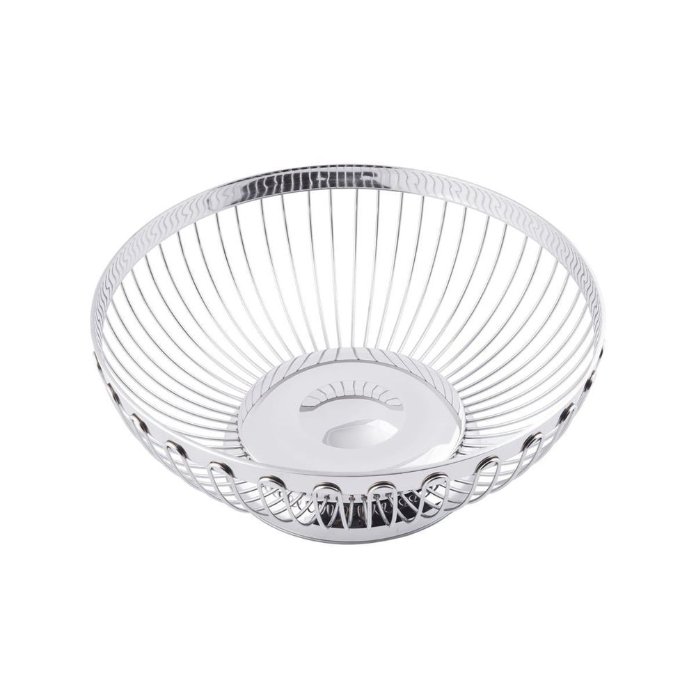 Tablecraft Regent Stainless Steel Round Medium Spoke Serving Basket, 8 inch Dia. x 3.25 inch