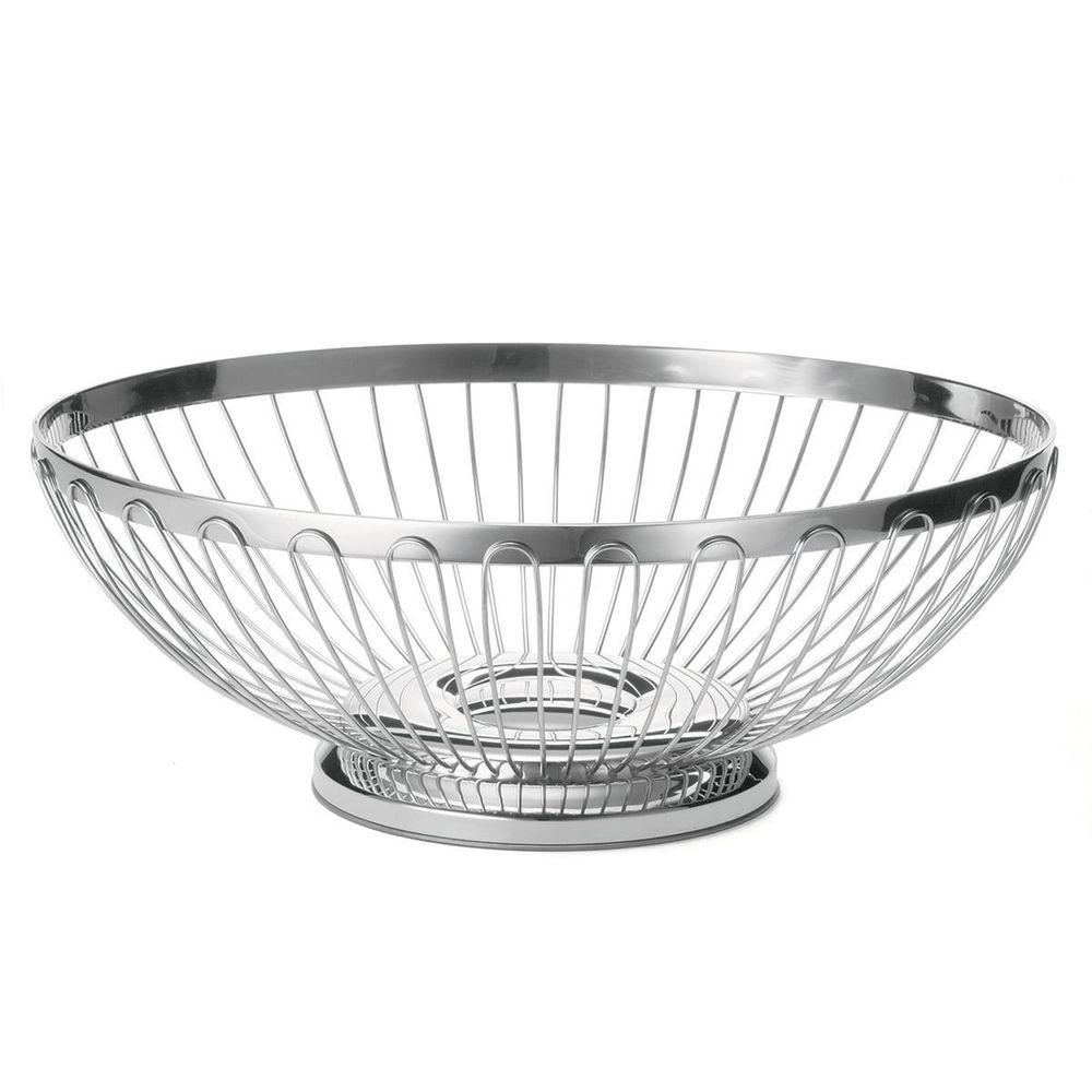 Tablecraft Regent 18-8 Stainless Steel Oval Spoke Serving Basket, 7 x 6 x 2.75 inch