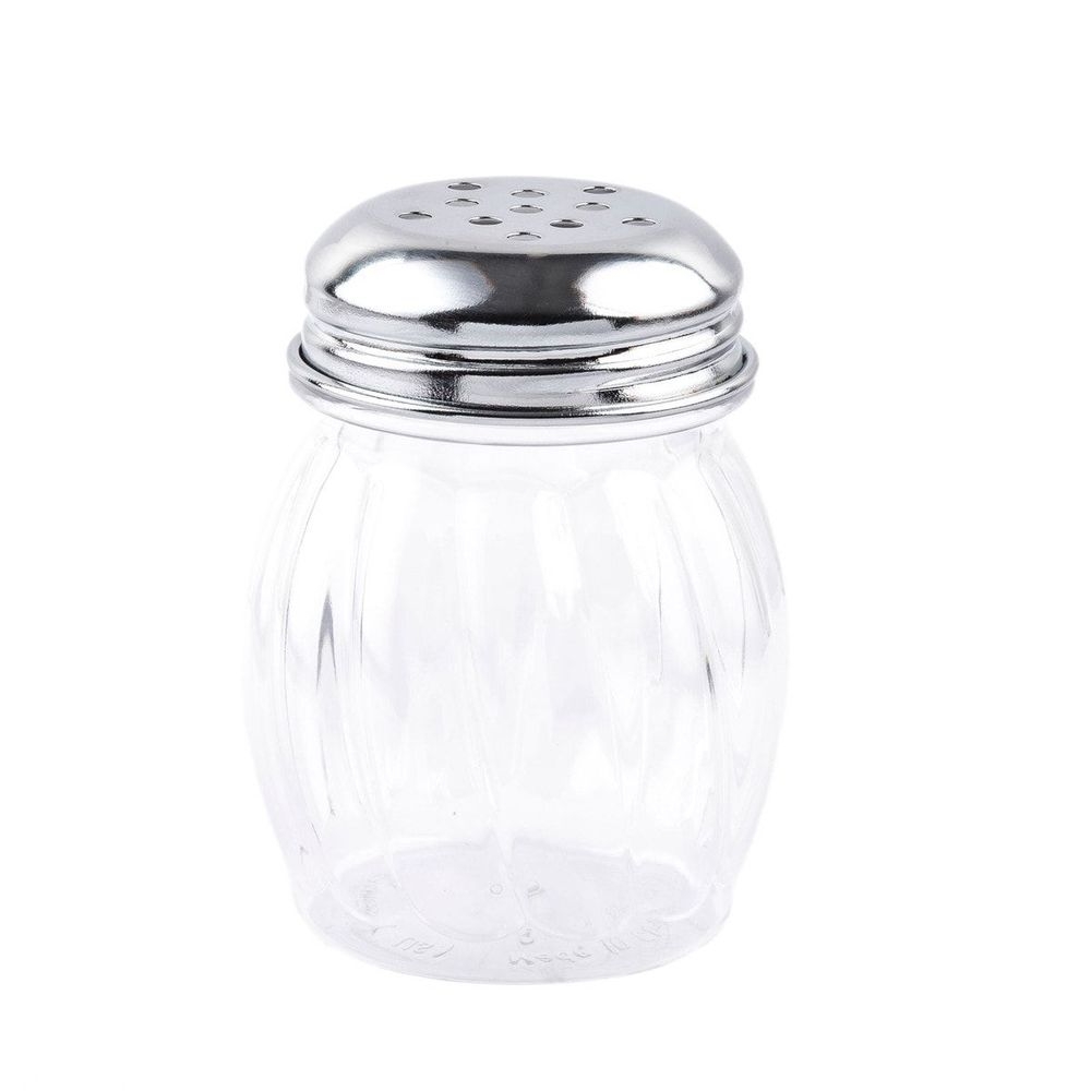 Tablecraft Copolyester Swirl Plastic Shaker with Stainless Steel Perforated Top, 6 Ounce Capacity -- 24 per case