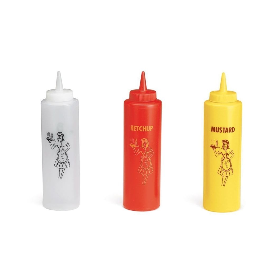 Tablecraft 3-Piece Nostalgia Squeeze Bottle Set -- 12 per case