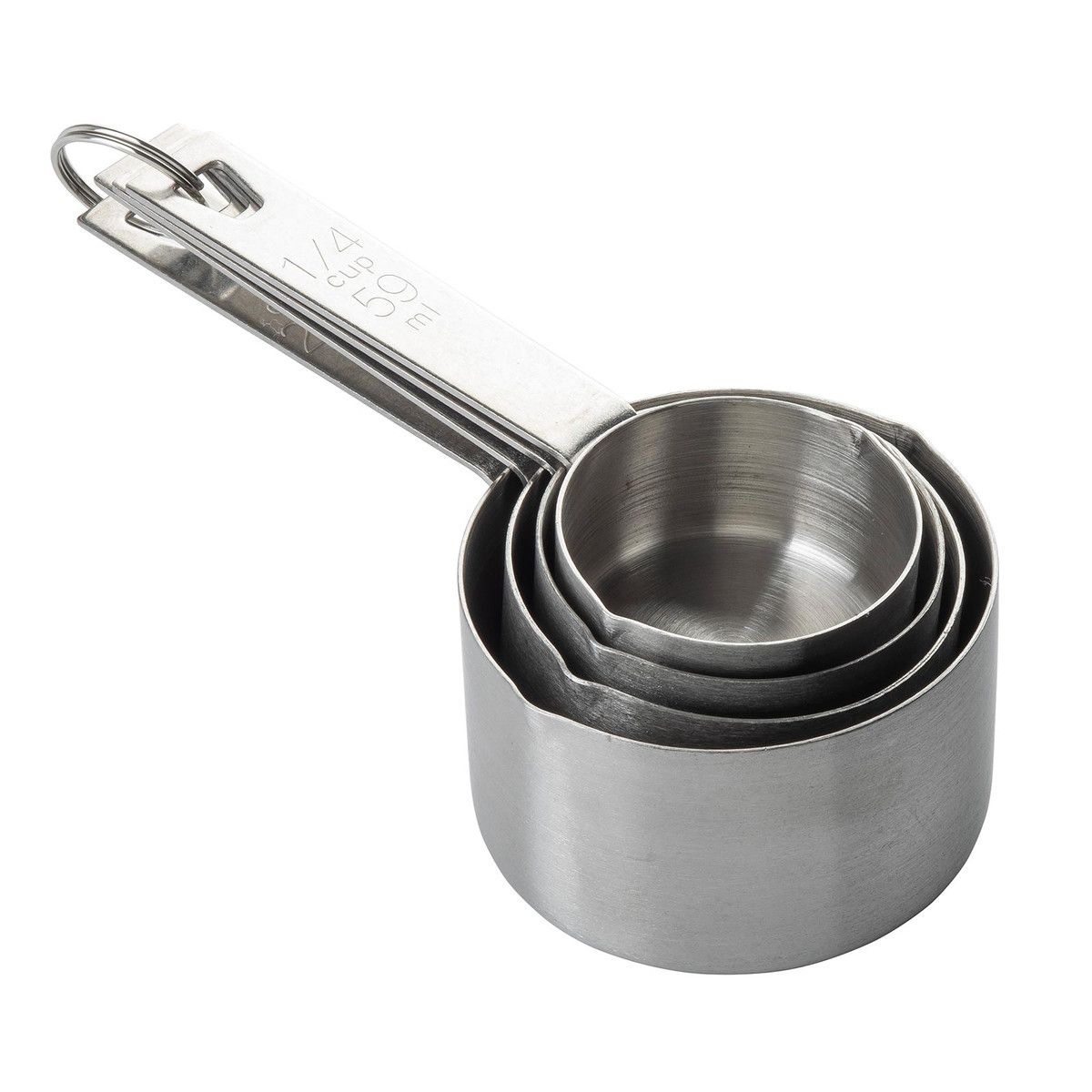 Tablecraft Stainless Steel 4 Piece Measuring Cup Set -- 12 per case.