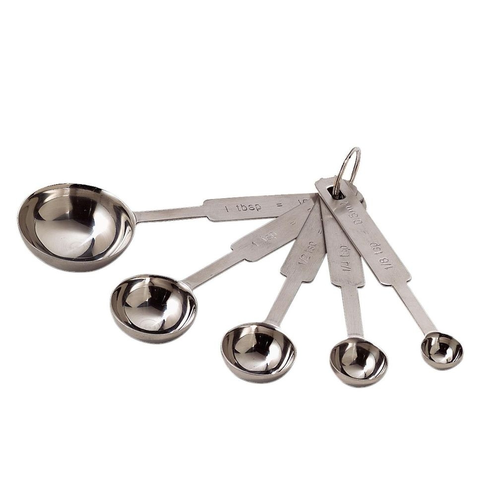Tablecraft 201 Series Stainless Steel 5 Piece Spice Spoon Set -- 12 per case
