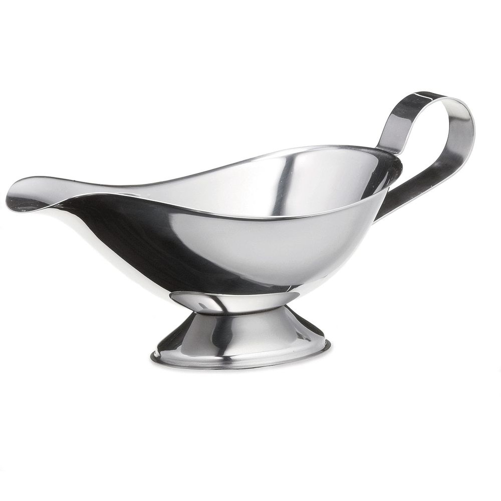 Tablecraft 18-8 Stainless Steel Mirror Finish Traditional Gravy Boat, 3 Ounce Capacity