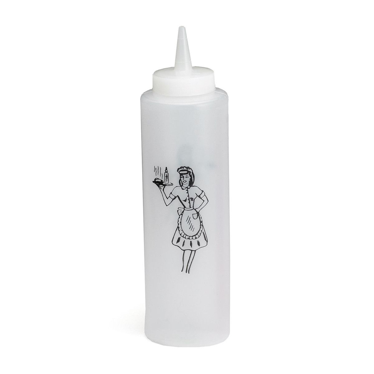 Tablecraft Clear Cone Tiptop Natural Nostalgia Squeeze Bottle, 12 Ounce -- 12 per case.