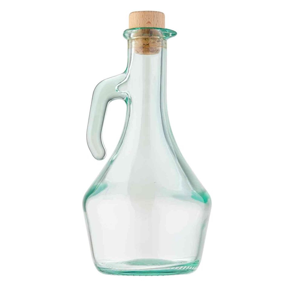 Tablecraft Portabella Glass Olive Oil Bottle with Cork Stopper, 16 Ounce Capacity -- 6 per case