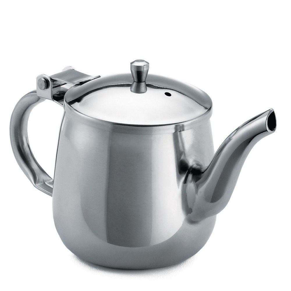 Tablecraft 200 Series Stainless Steel Mirror Finish Gooseneck Teapot, 10 Ounce Capacity -- 12 per case