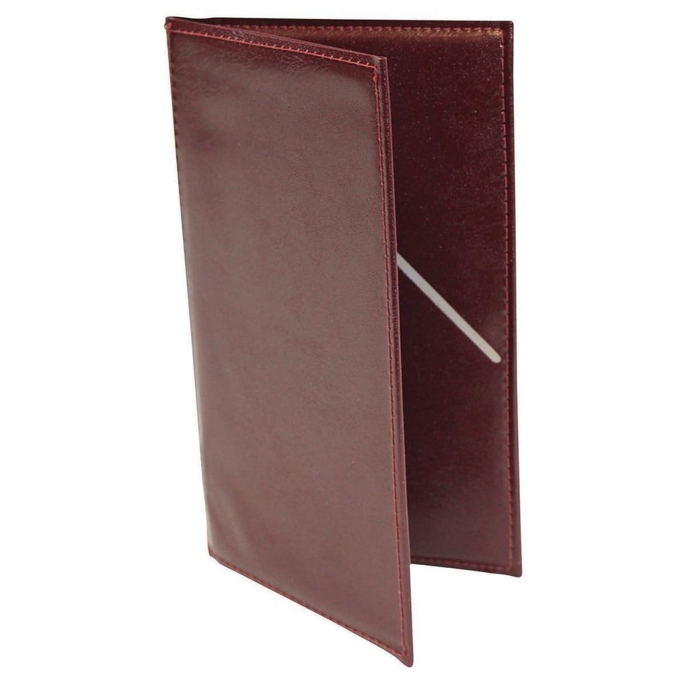 Tablecraft Two Fold 14 Point Vinyl Burgundy Check Presenter, 5 x 9 inch