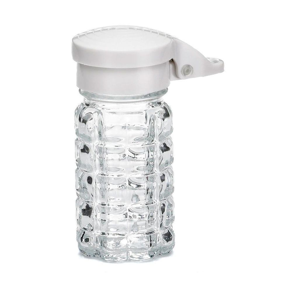 Tablecraft Nostalgia Collection White MP ABS Top Glass Salt and Pepper Shaker, 1.5 Ounce Capacity -- 24 per case