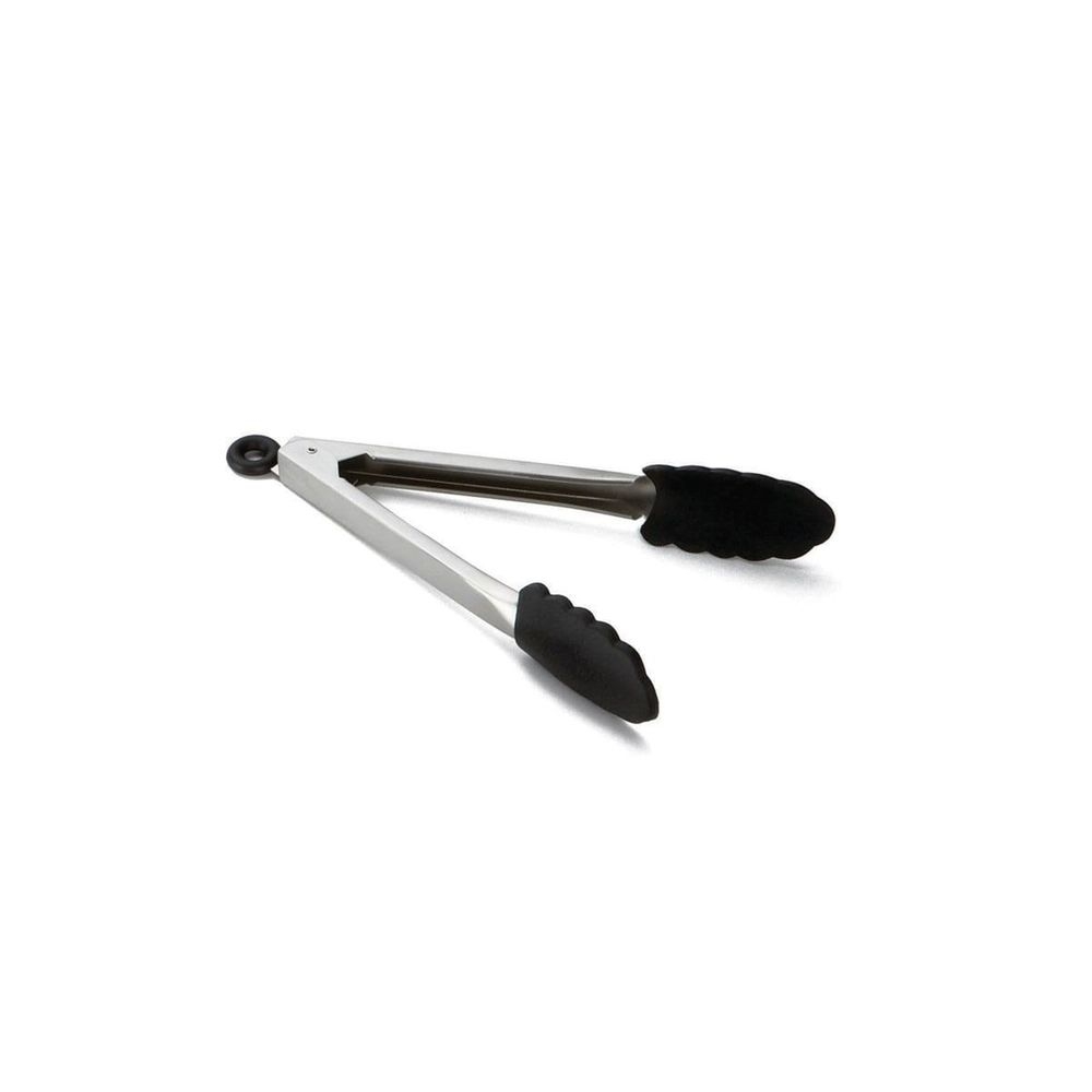 Tablecraft Stainless Steel Heavyweight Silicone Tip Locking Tong, 9 inch