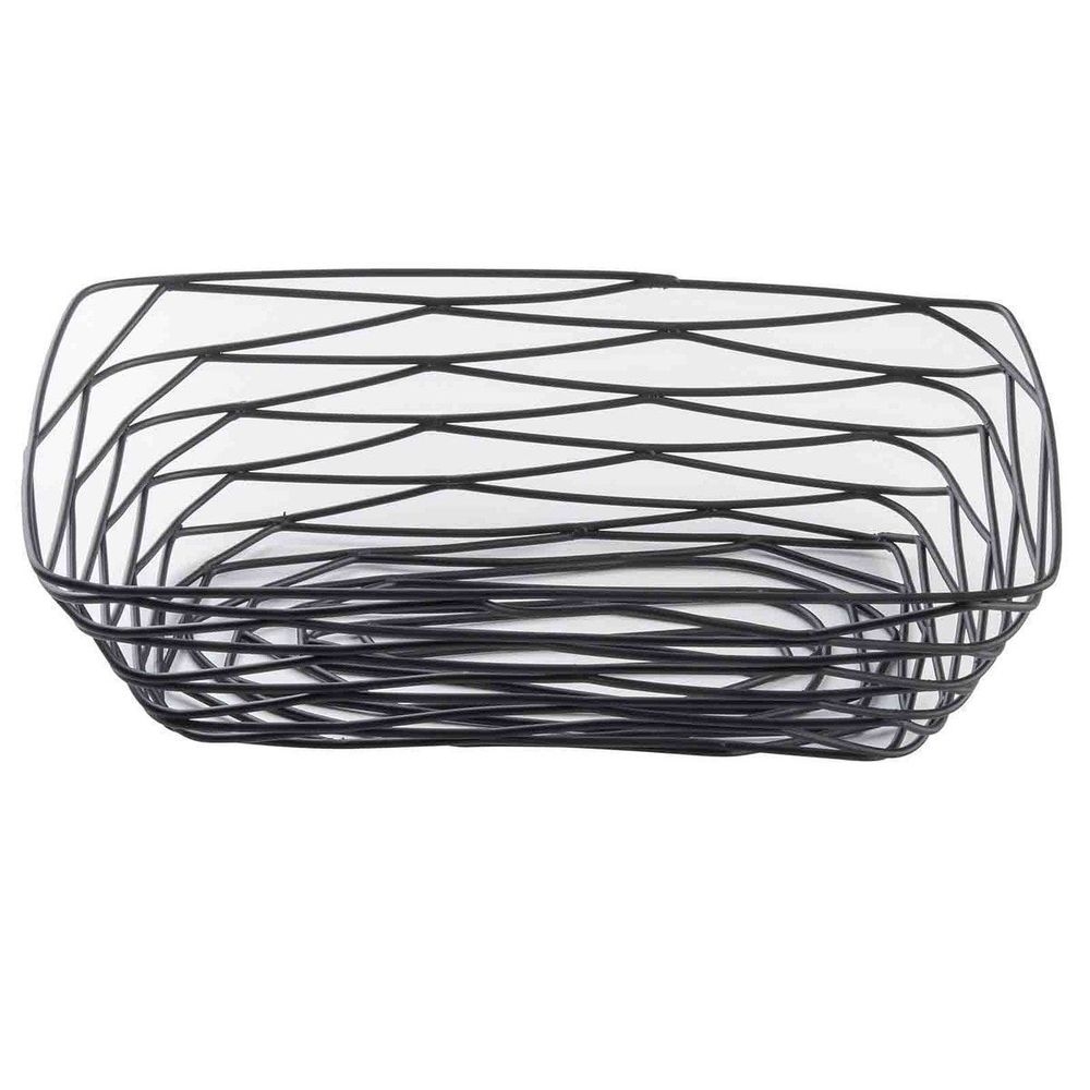 Tablecraft Artisan Collection Black Powder Coated Steel Rectangular Basket, 9 x 6 x 2.5 inch