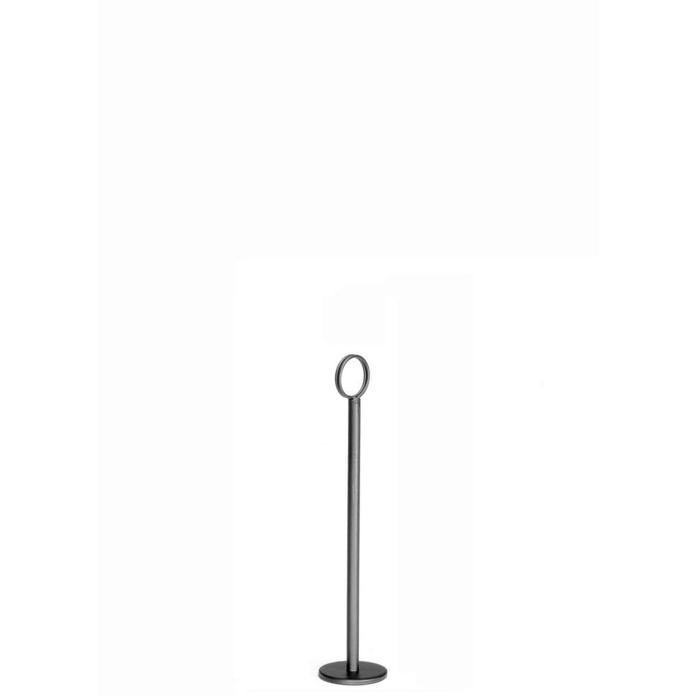 Tablecraft Black Powder Coated Metal Table Number Stand with Flat Bottom, 2.25 x 2.25 x 8 inch