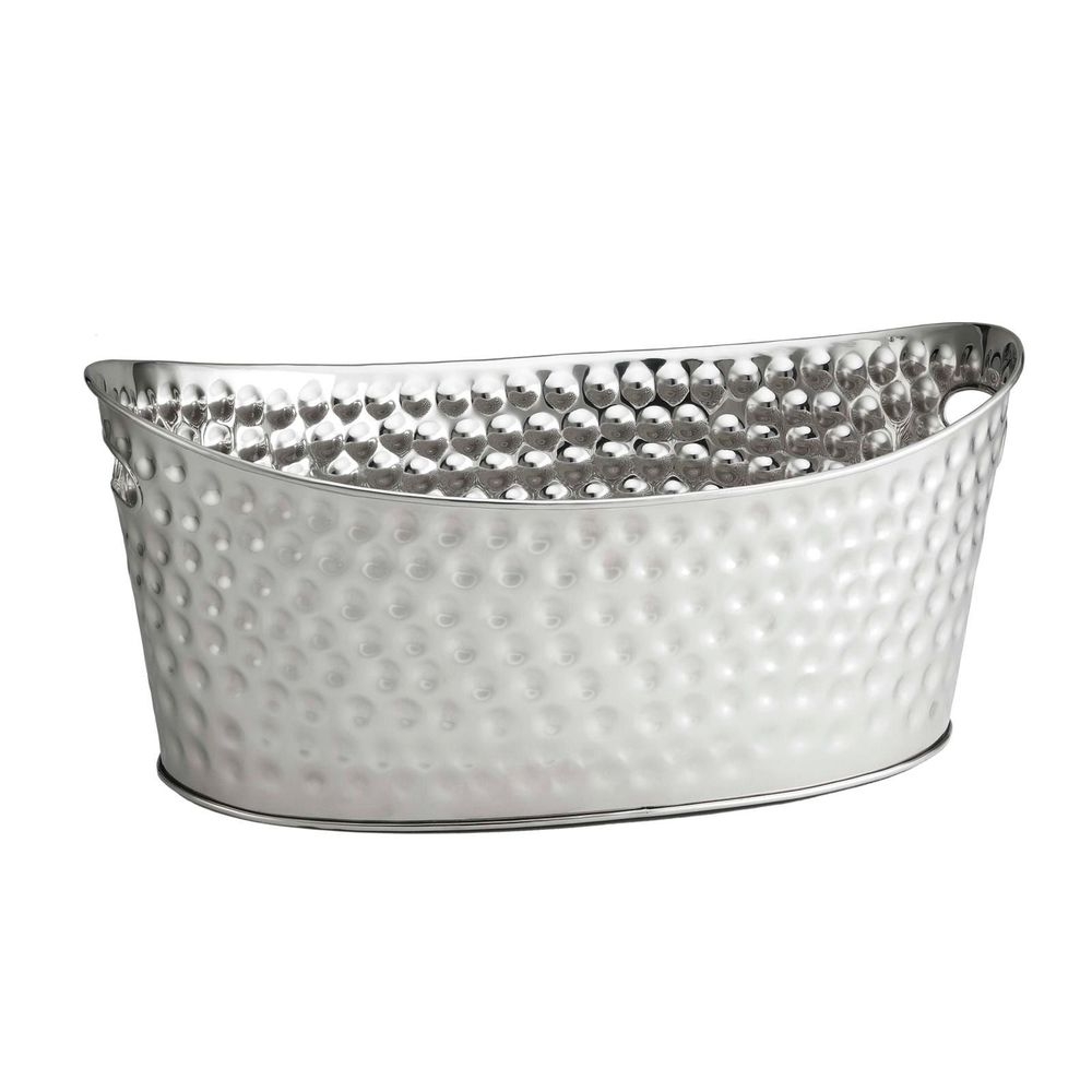 Tablecraft Bali Collection Stainless Steel Oval Beverage Tub, 4 Gallon Capacity