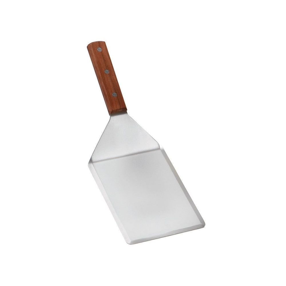 Tablecraft Stainless Steel Heavy Hamburger Turner with Wood Handle, 13 inch -- 12 per case