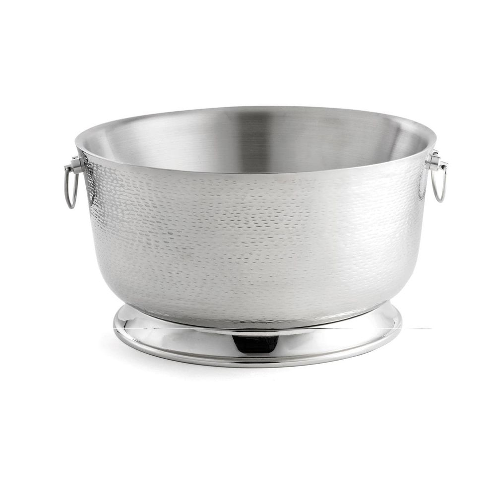 Tablecraft Remington Collection Mirror/Rice Pattern 14-1 Stainless Steel Double Wall Beverage Tub with Base, 8.75 Gallon Capacity