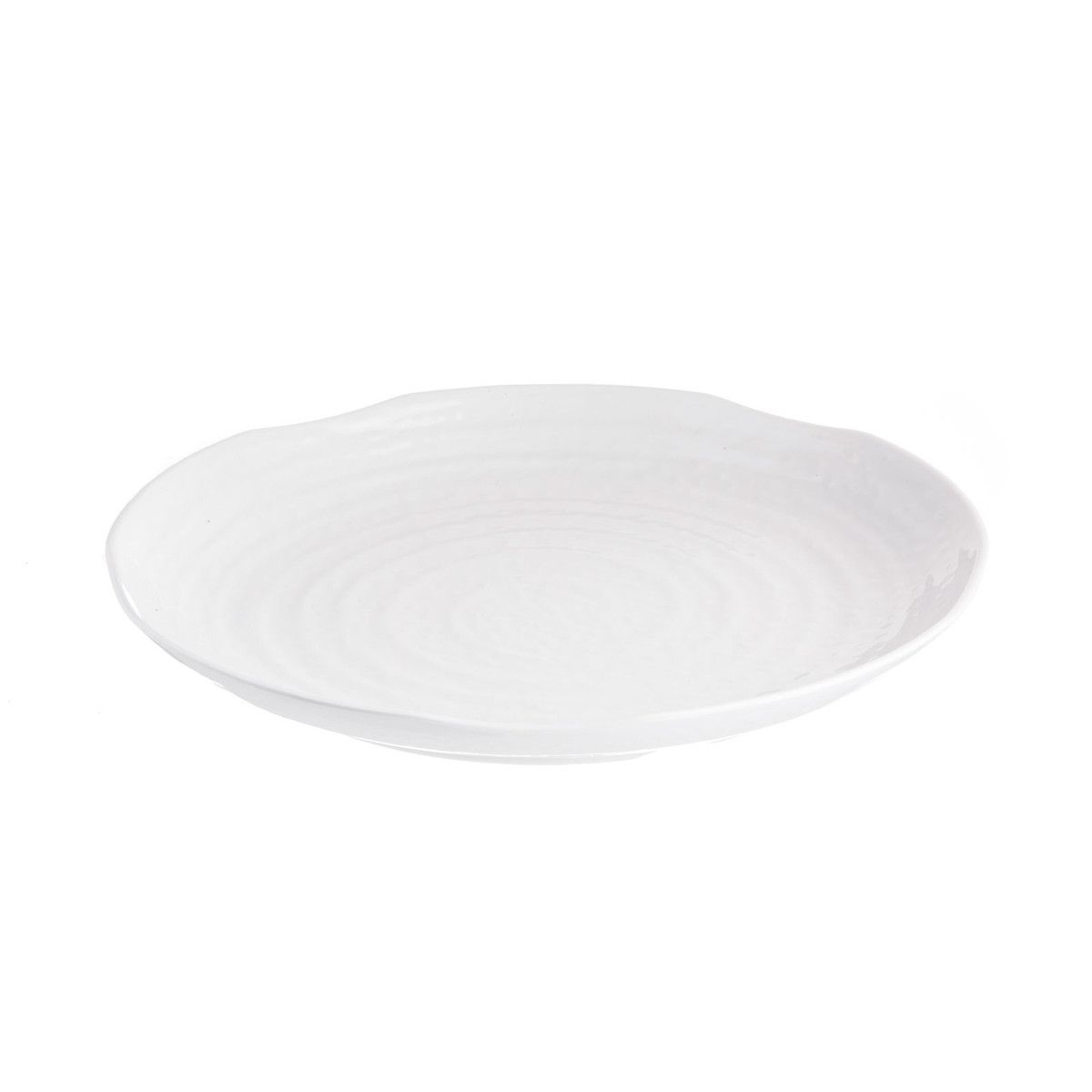 Tablecraft White Melamine Pebbled Pattern Round Tray, 14 x 14 inch