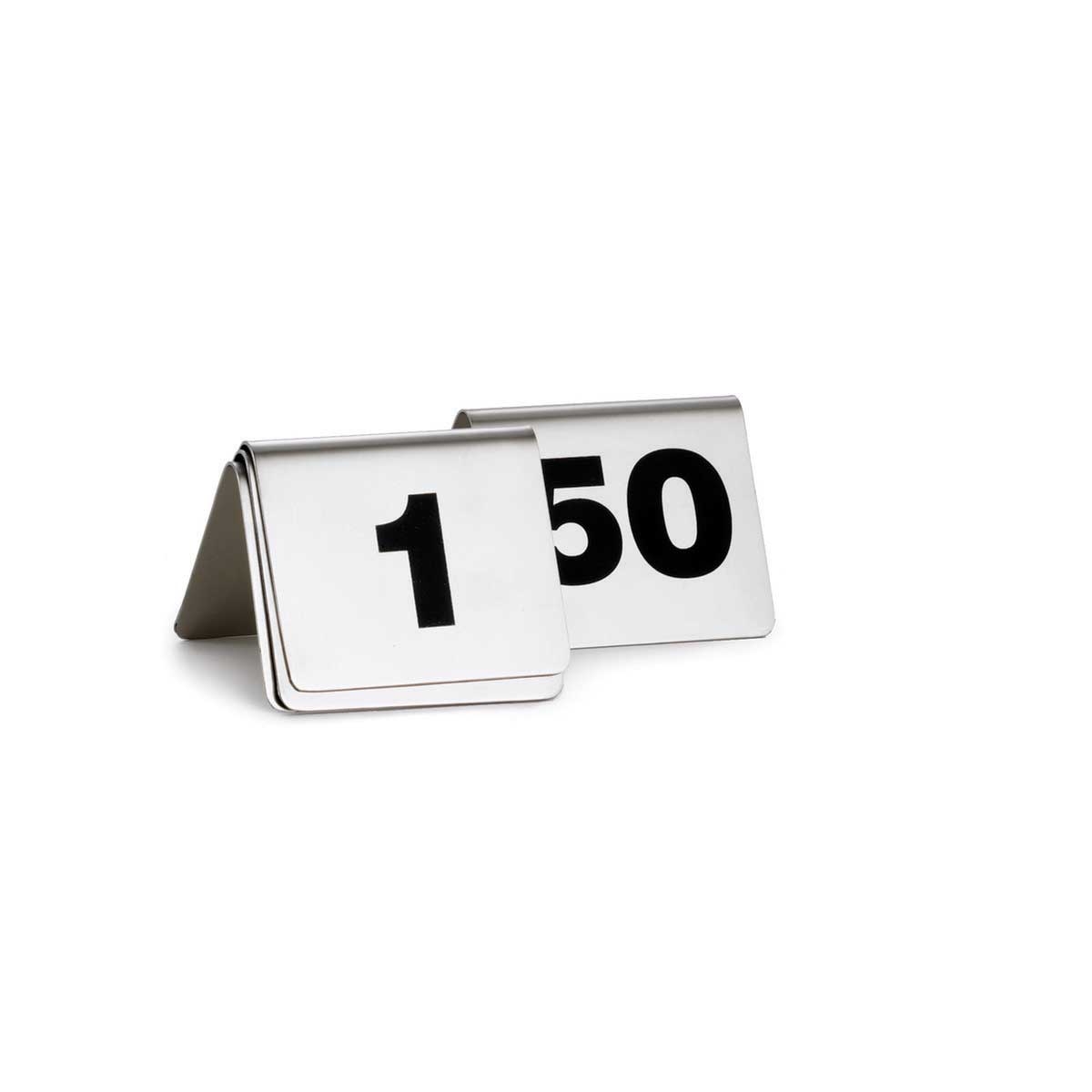 Tablecraft Stainless Steel 1 to 50 Number Tent, 2.5 x 2.5 x 1.875 inch -- 1 set