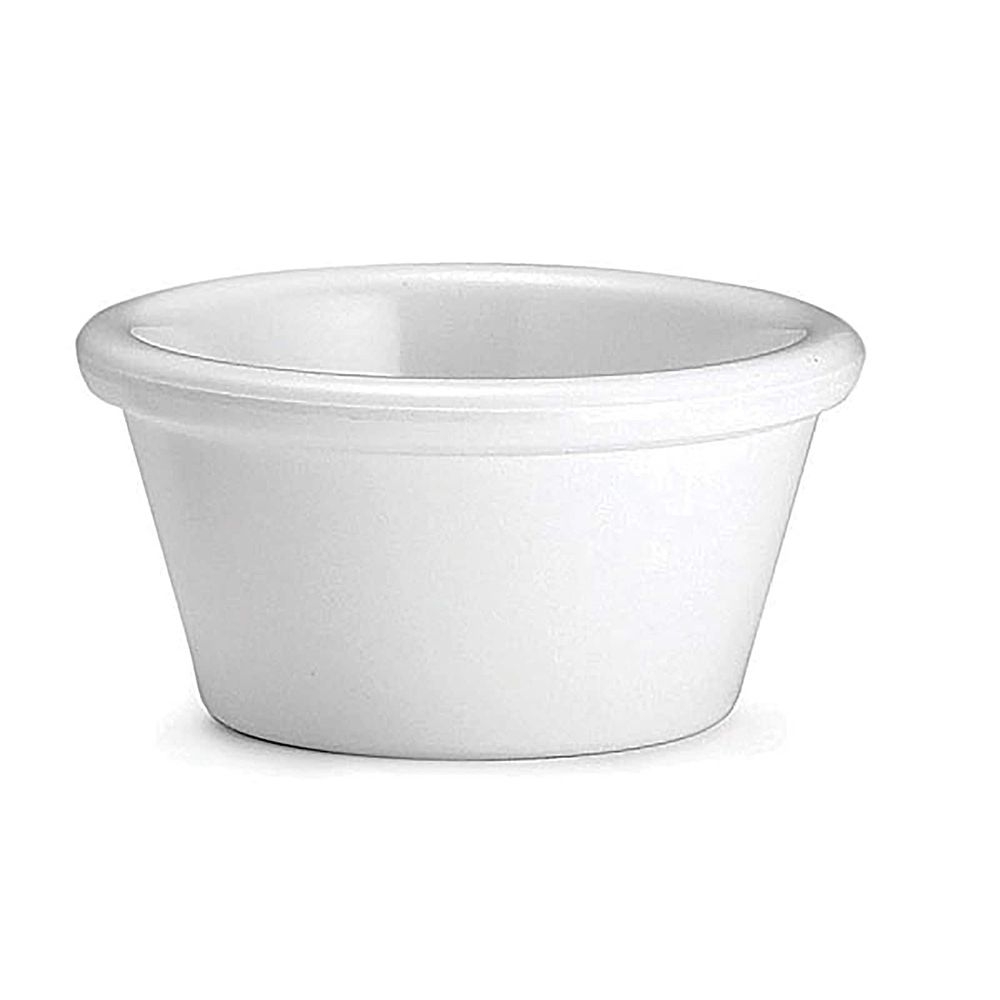 Tablecraft Melamine White Round Smooth Ramekin, 2 Ounce Capacity -- 12 per case